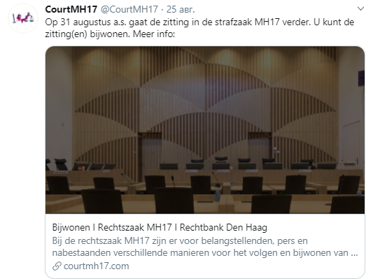 У Нідерландах продовжать слухання у справі МН-17.