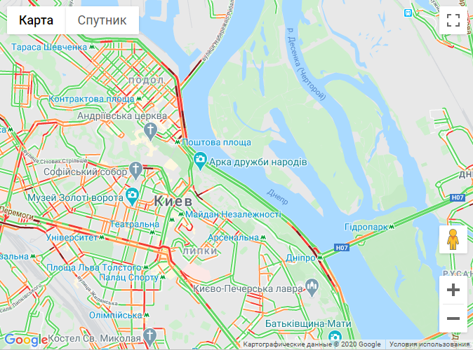 Пробки в Киев 5 августа