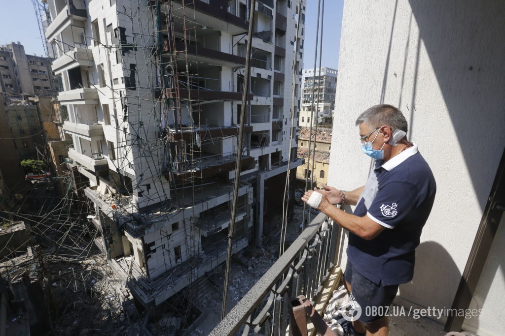 Поврежденные здания в Бейруте