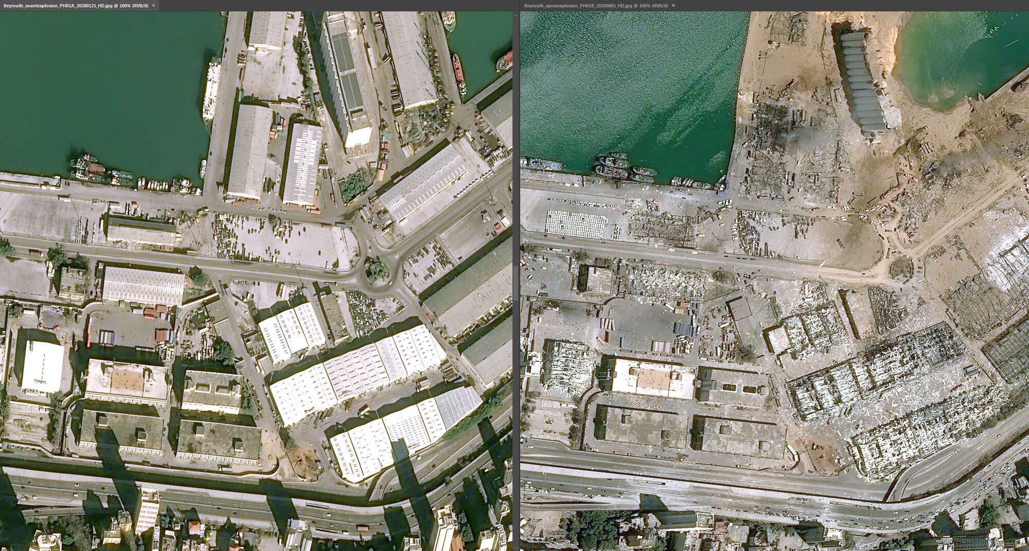 Майже всі ангари в порту Бейруту зруйновано, а на місці вибуху – величезна яма з водою