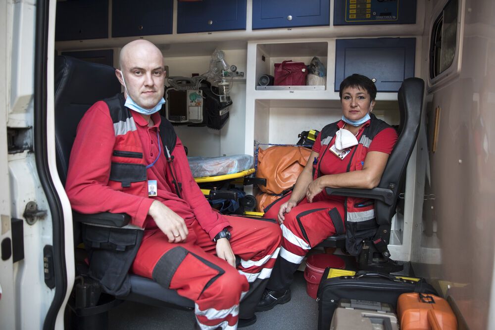 Работники Центра экстренной медицинской помощи и медицины катастроф Киева №1