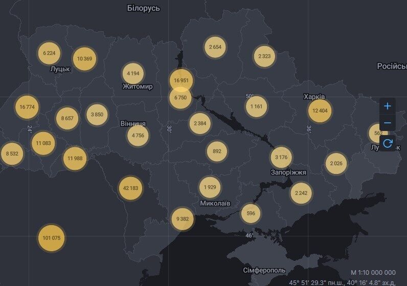 Коронавирус в Украине. Карта СНБО