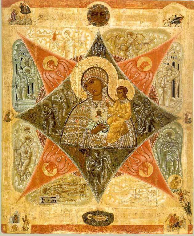Икона Божьей Матери "Неопалимая Купина" из Соловецкого монастыря, конец XVI века
