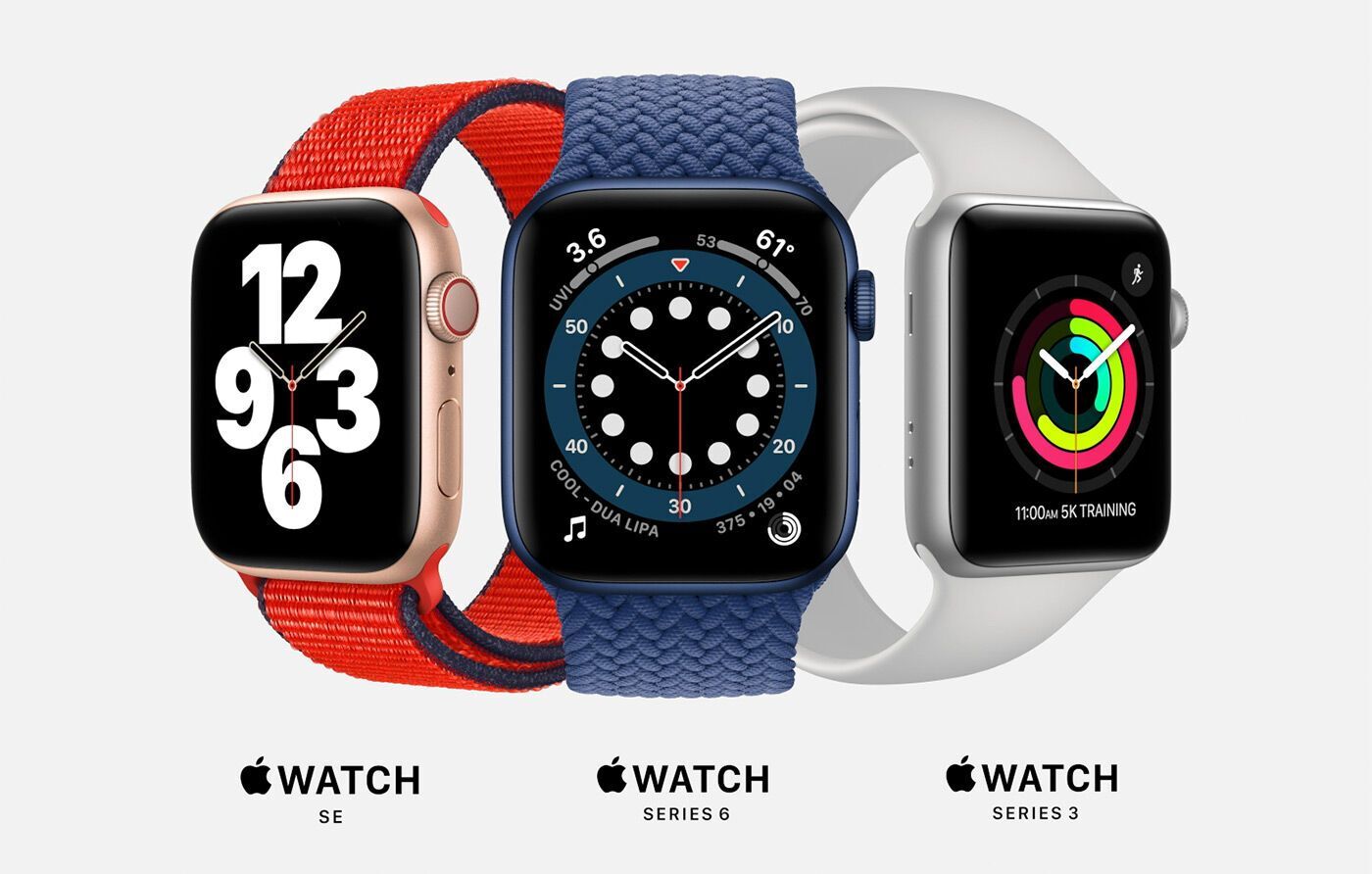 Apple Watch SE, Apple Watch Series 6, Apple Watch Series 3