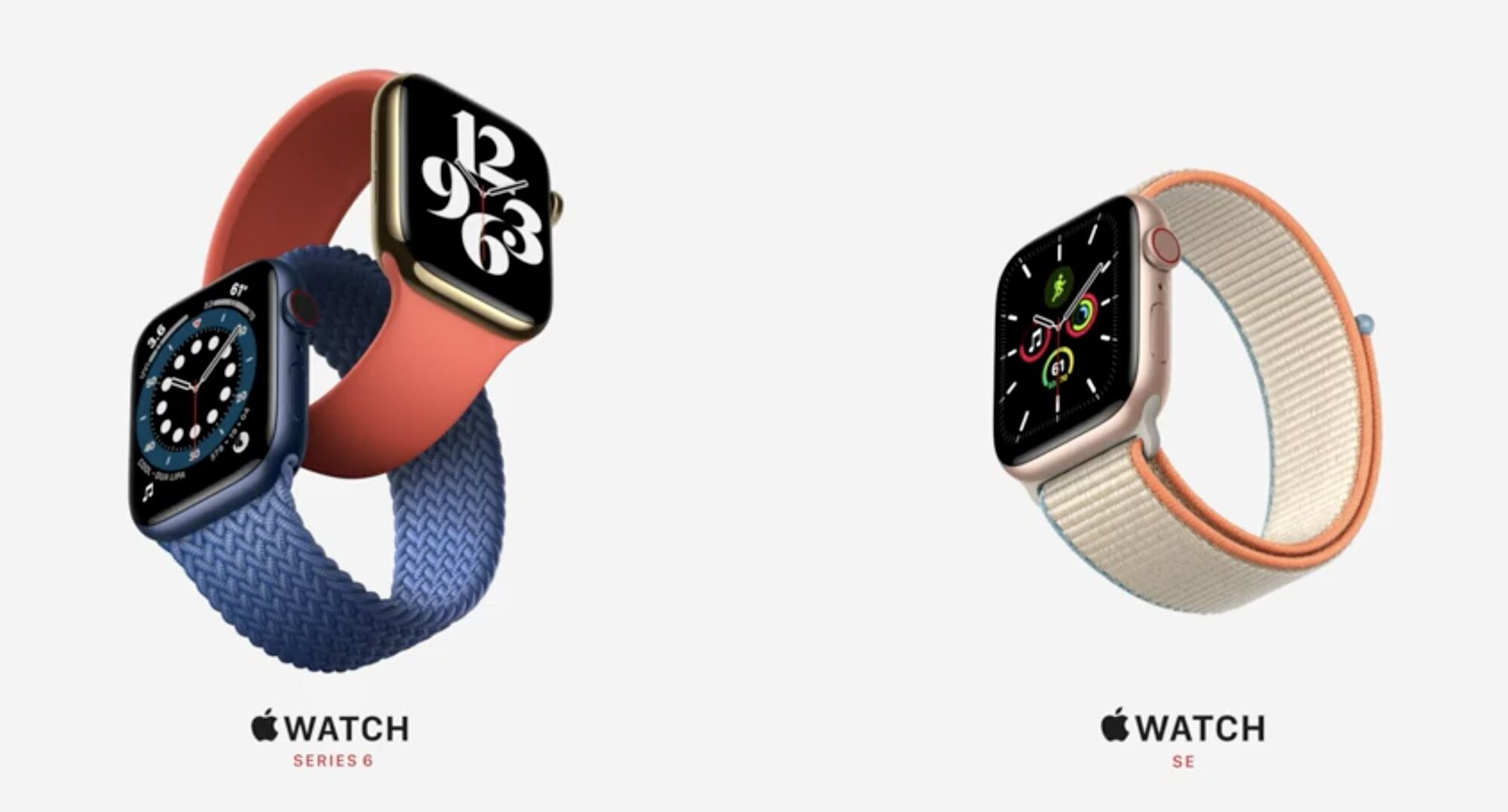 Apple Watch Series 6 та SE.