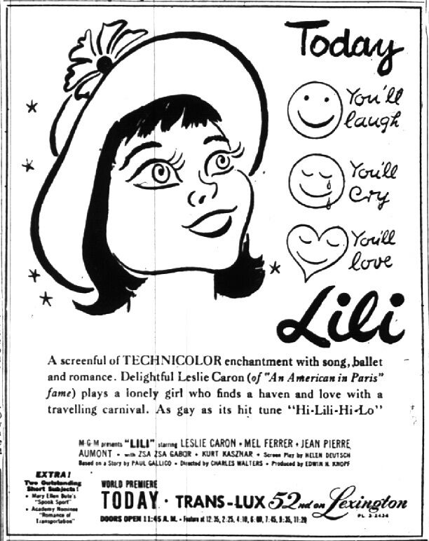 Первое использование смайлика в рекламной кампании фильма "Лили", 1953 год