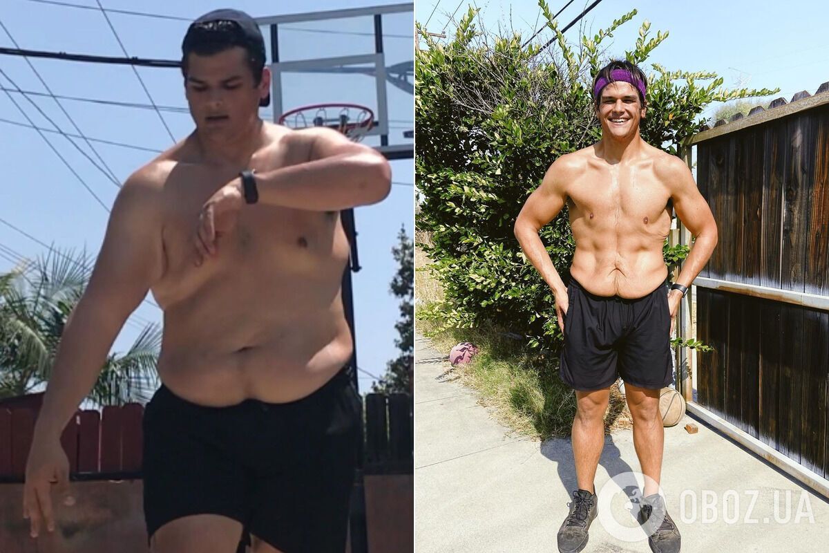 Уерта до и после похудения.