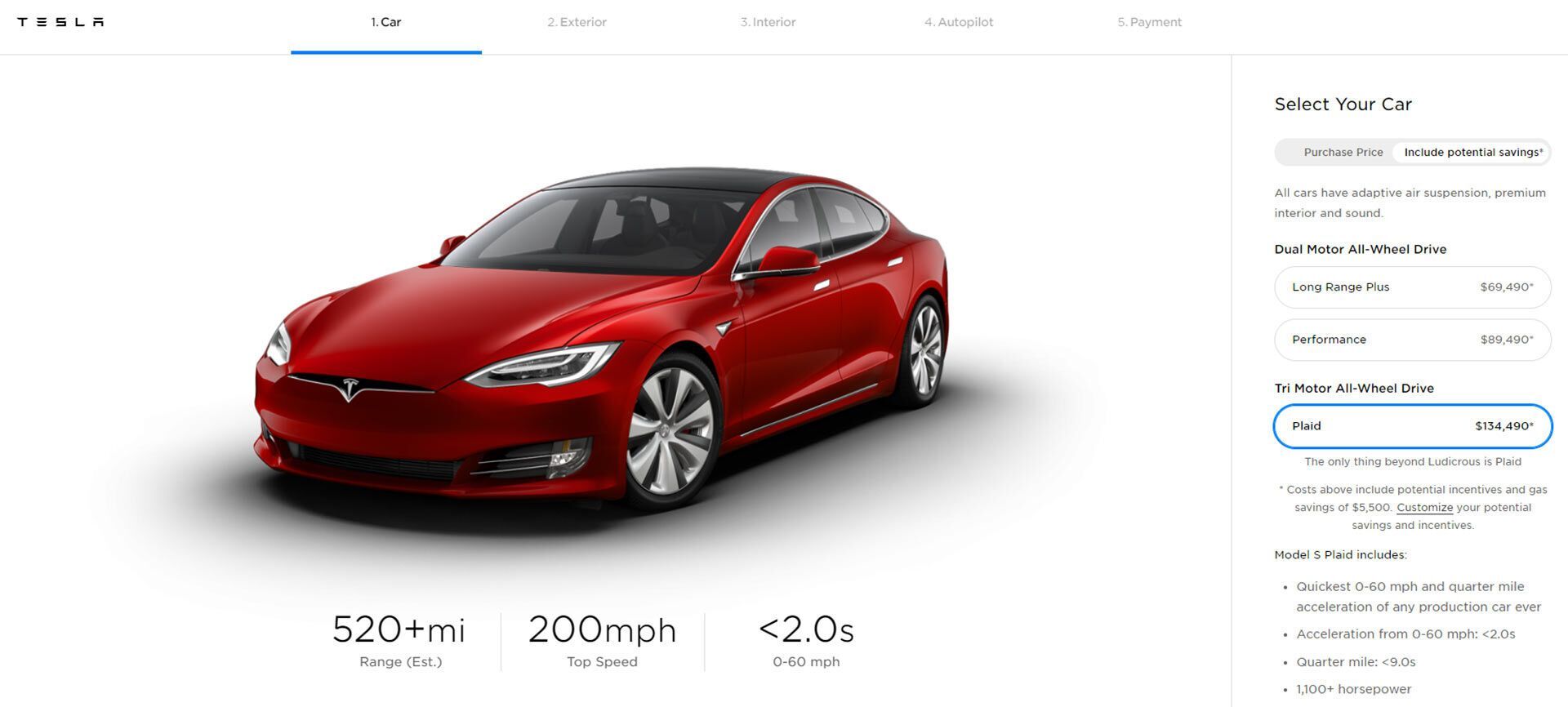 Tesla Model S Plaid.