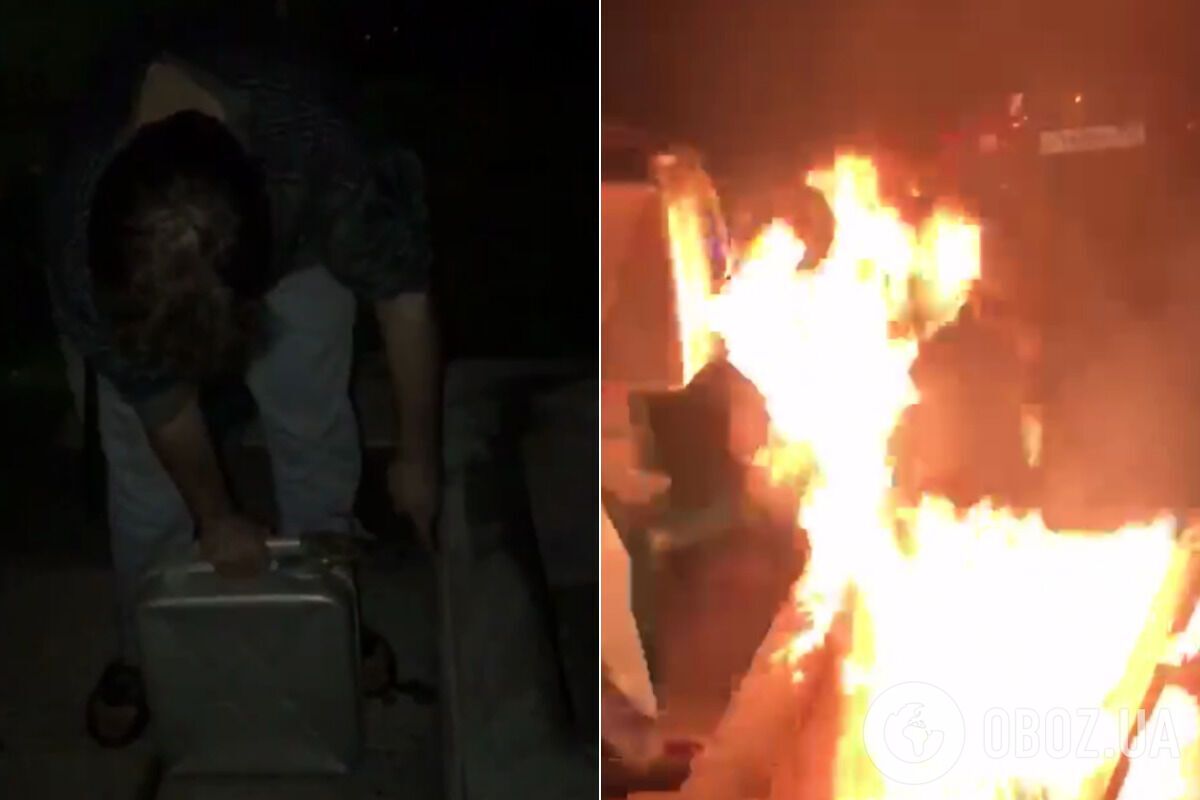 Чоловік підлив у багаття бензину