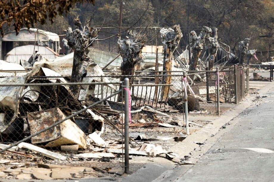 Последствия пожаров в Калифорнии