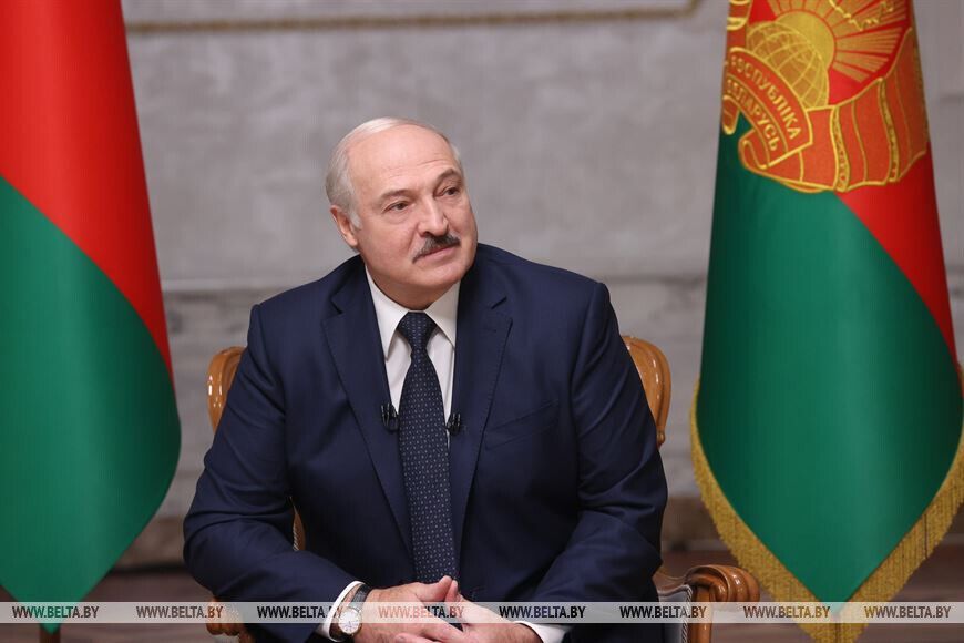 Лукашенко під час запису інтерв'ю.