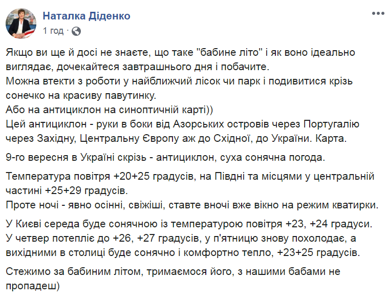 Прогноз від Наталі Діденко