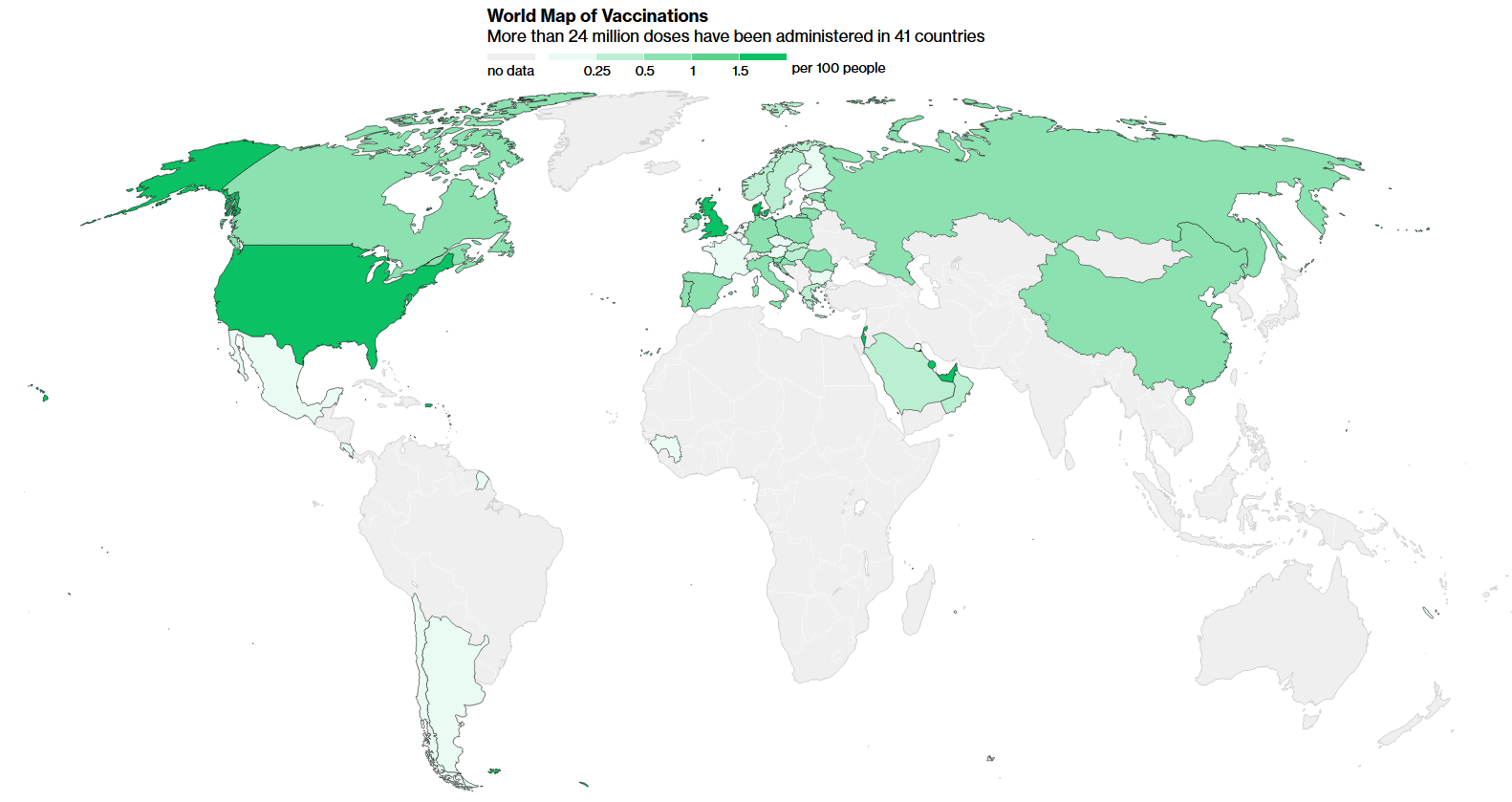 Карта вакцинації від COVID-19 у світі