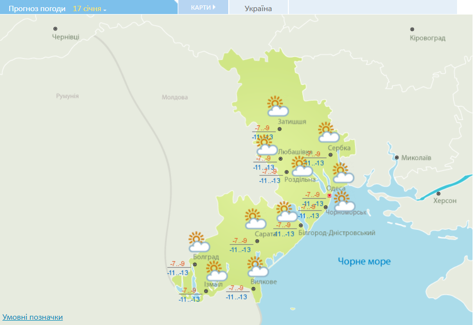 Погода в Одесі