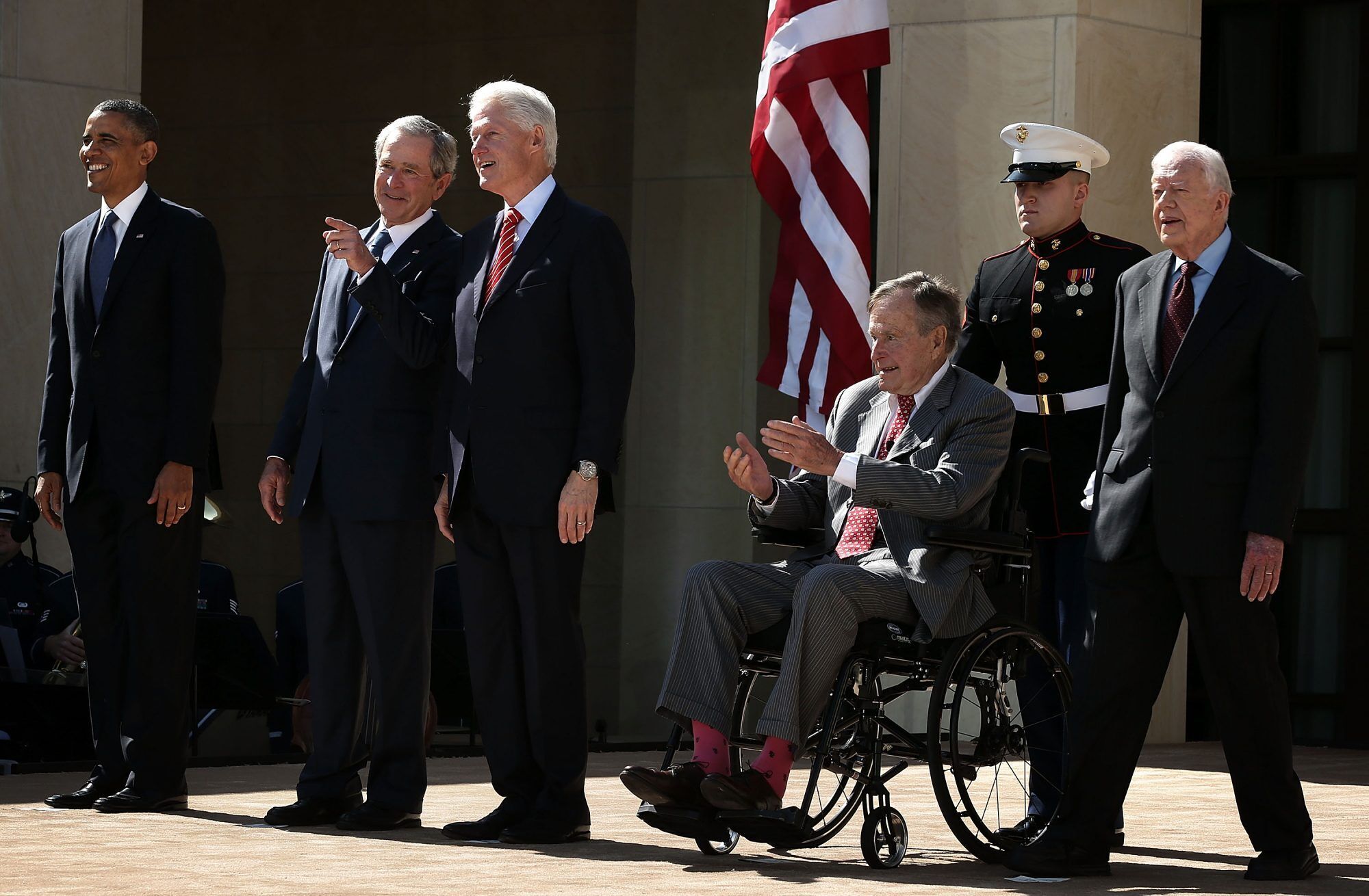 Барак Обама, Джордж Буш-молодший, Білл Клінтон, Джордж Бу-старший і Джиммі Картер