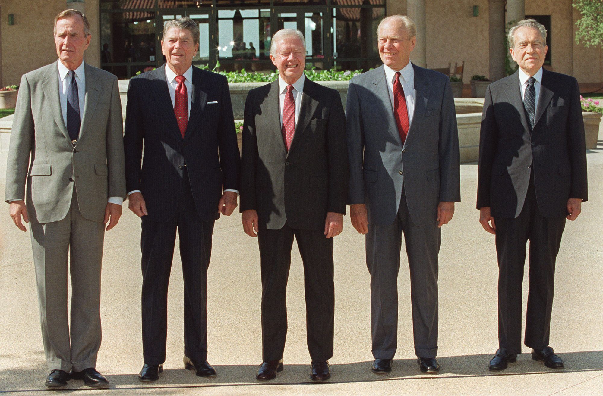 Джордж Буш-старший, Рональд Рейган, Джиммі Картер, Джеральд Форд і Річард Ніксон