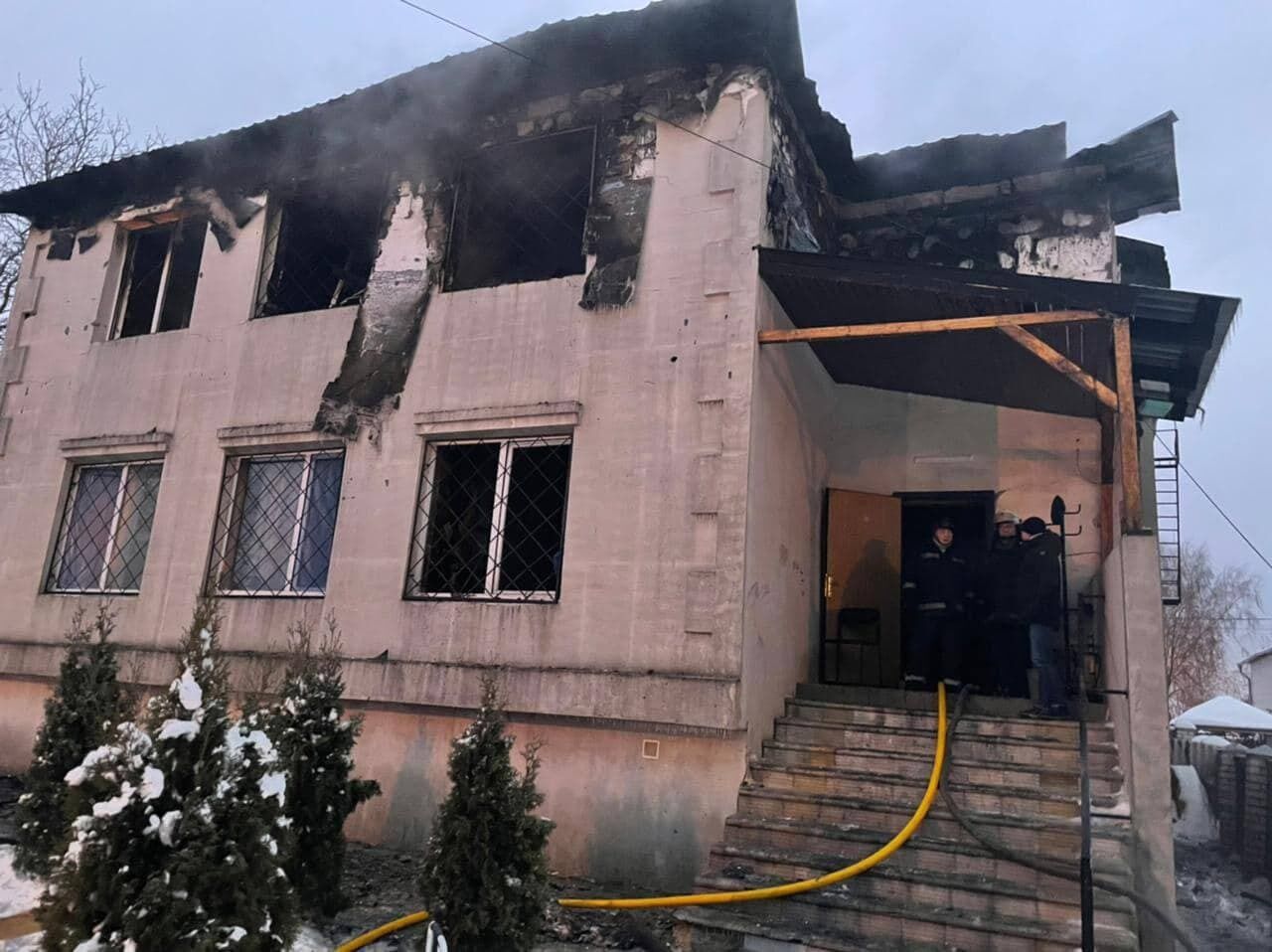 Сгоревший дом престарелых в Харькове