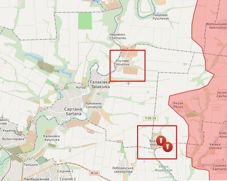 Обстріл в районі Гнутове і Водяного.