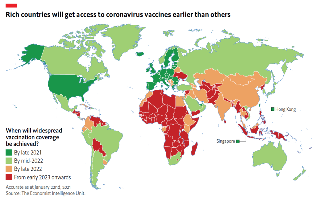 Карта вакцинації у світі