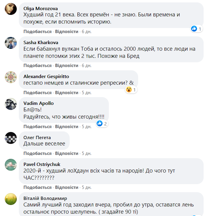 Користувачі мережі не вважають 2020-й найгіршим роком в історії