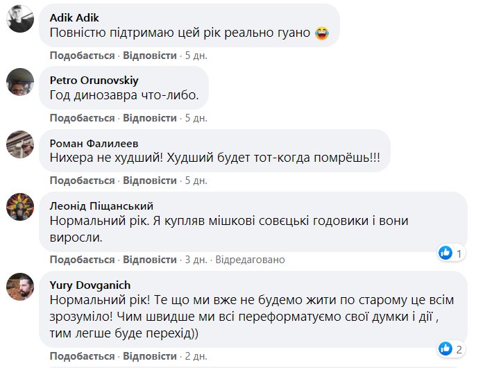 Реакція користувачів мережі