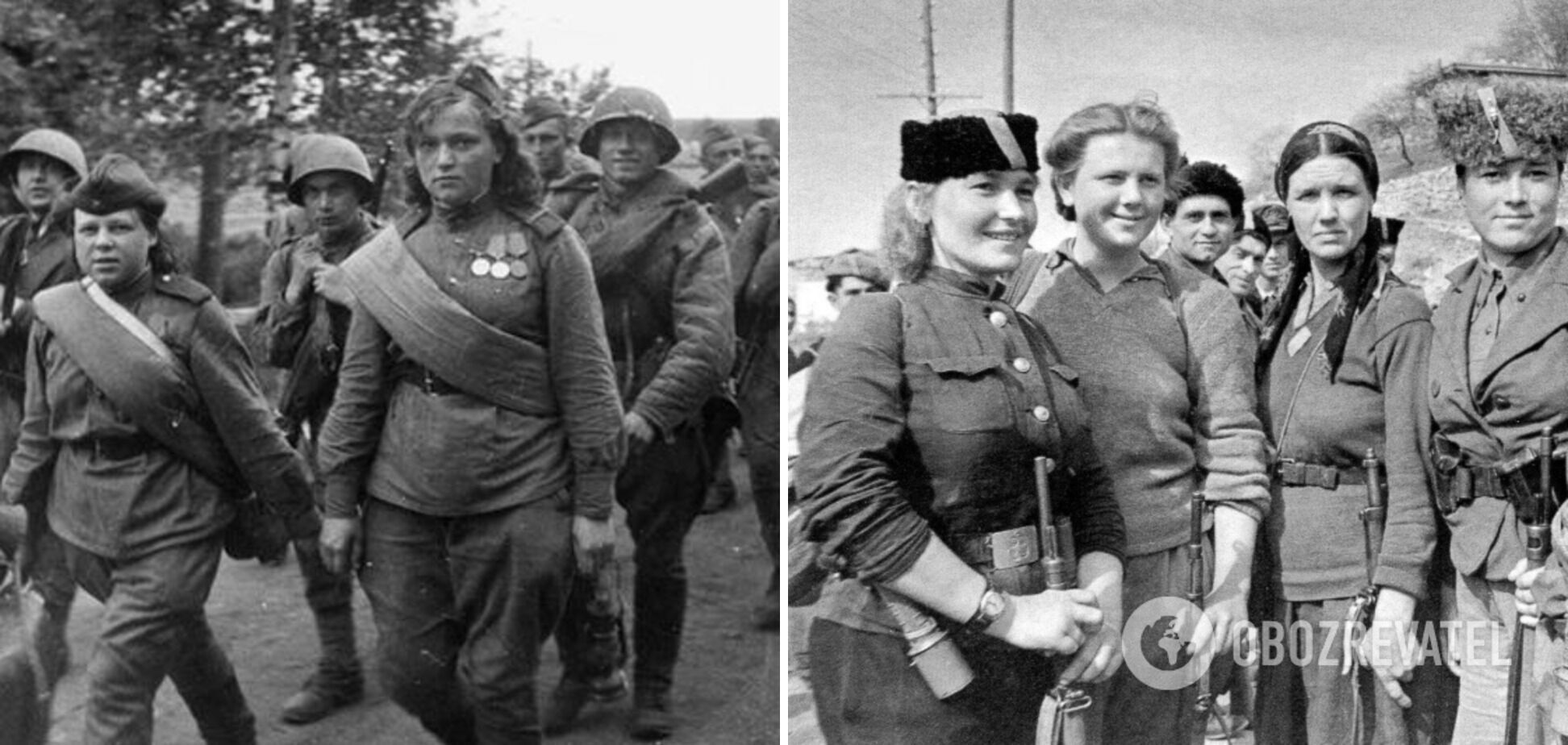 В период войны женщины носили военную форму.