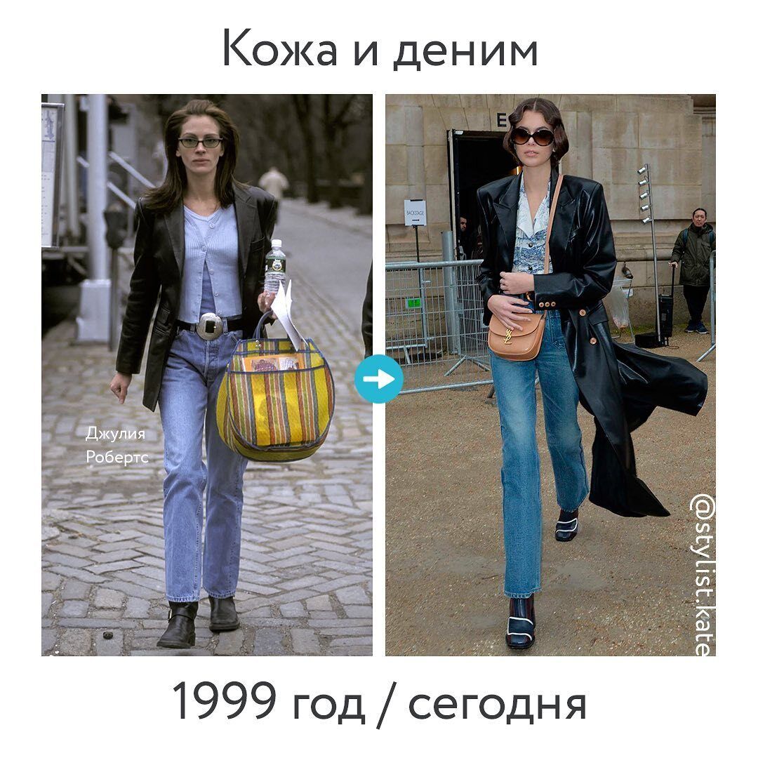 Кожа и деним.