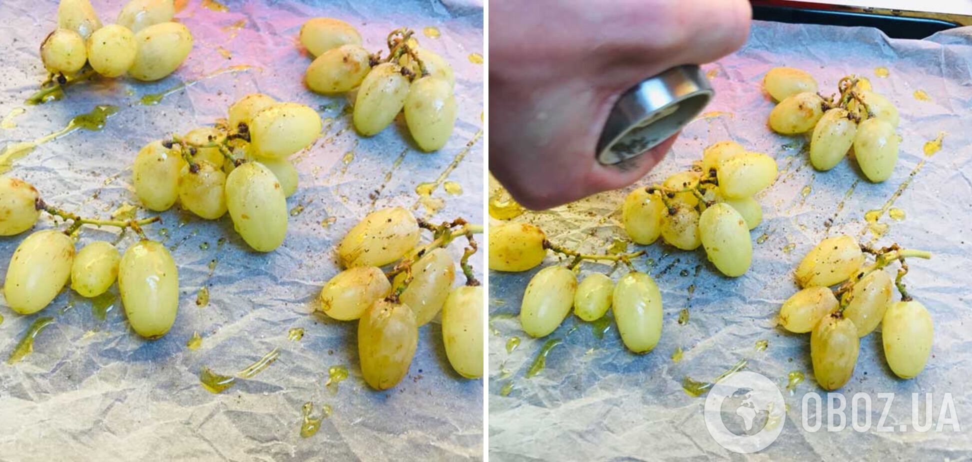Как запечь виноград с перцем