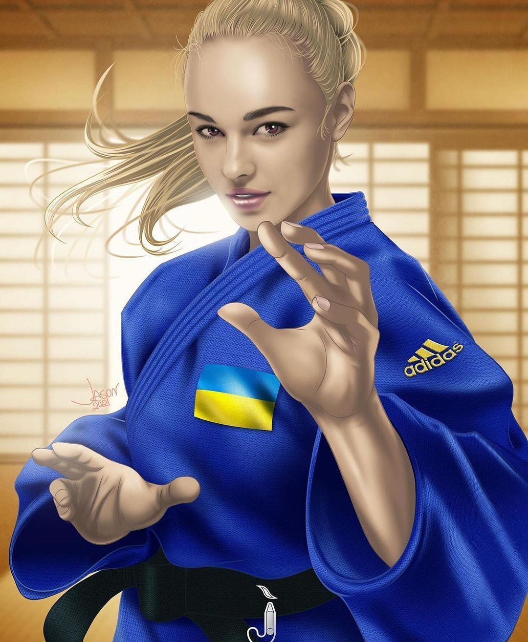 Дарья Белодед в кимоно.