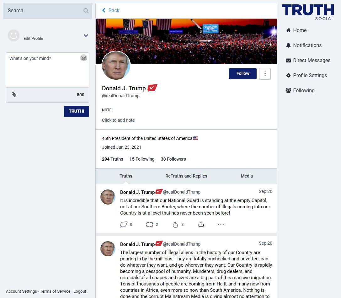 Соцсеть TRUTH Social была взломана