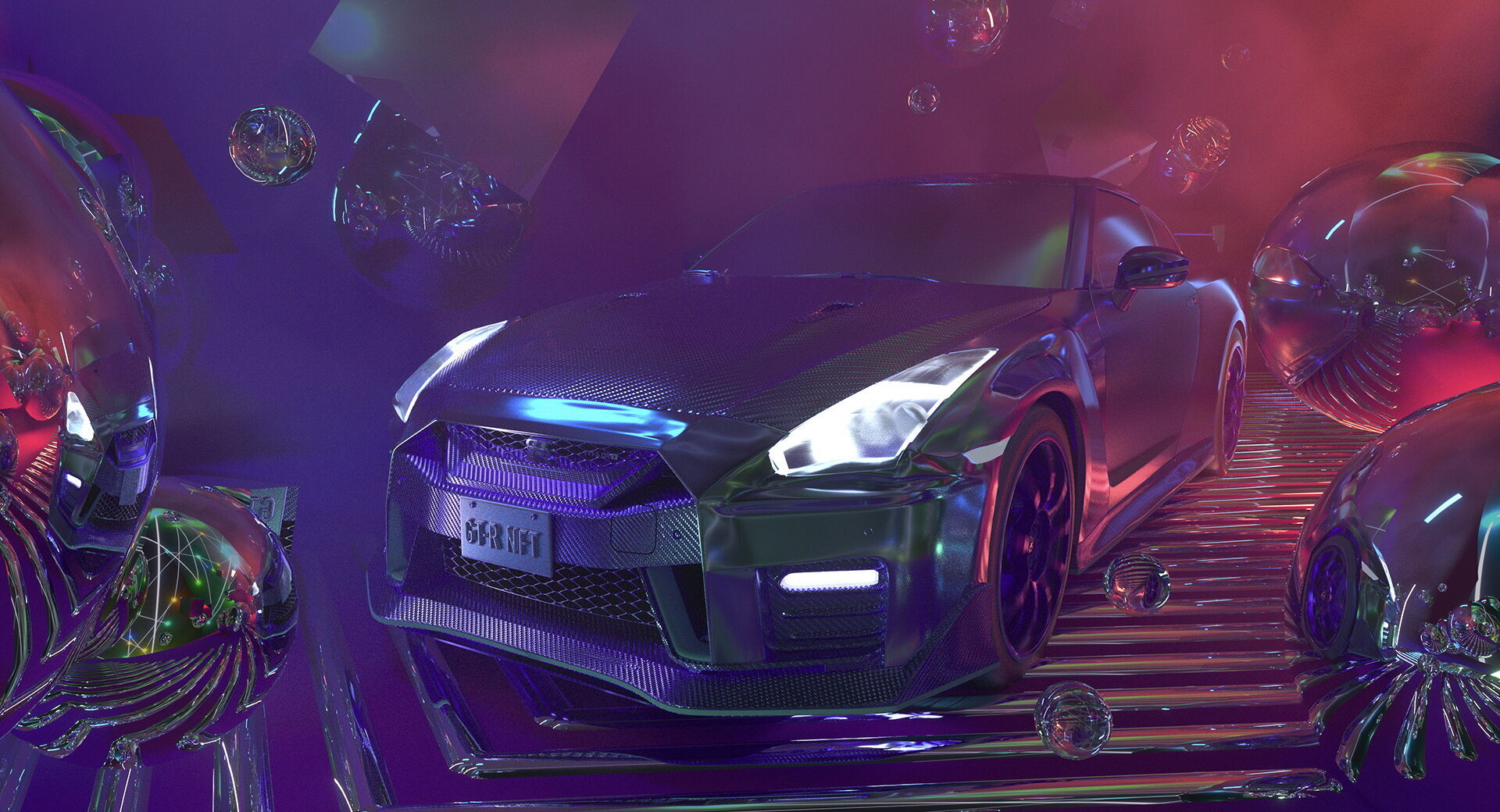 NFT демонстрирует GT-R в трех необычных 3D-образах, намекающих на "сверхъестественные характеристики" автомобиля