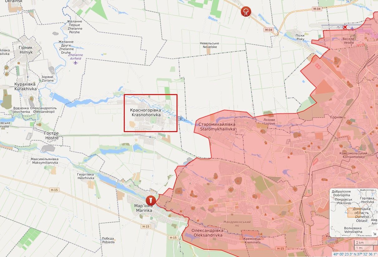 Окупанти обстріляли позиції ЗСУ в районі Красногорівки.