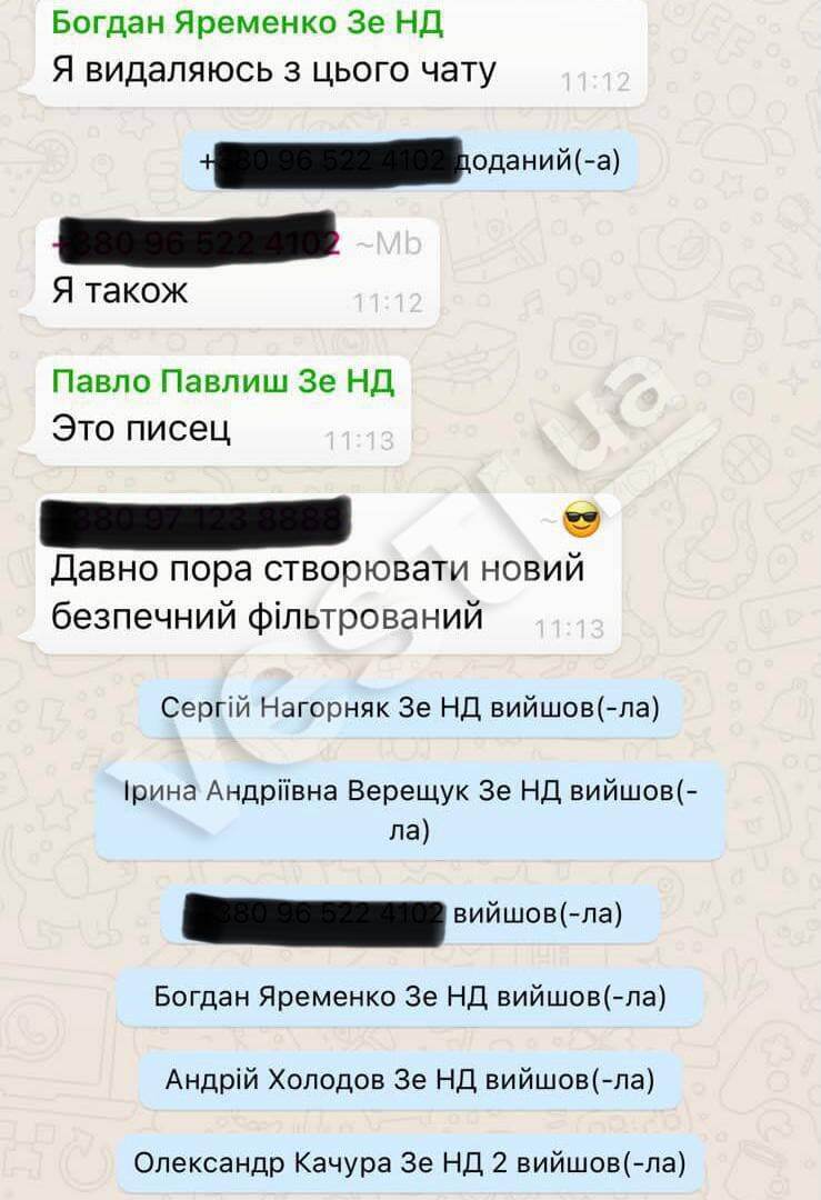 Переписка из чата "Слуги народа"