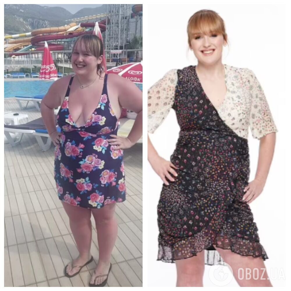 Клэр О'Нил до и после похудения
