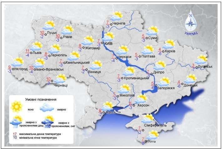 Погода в Украине 11 ноября