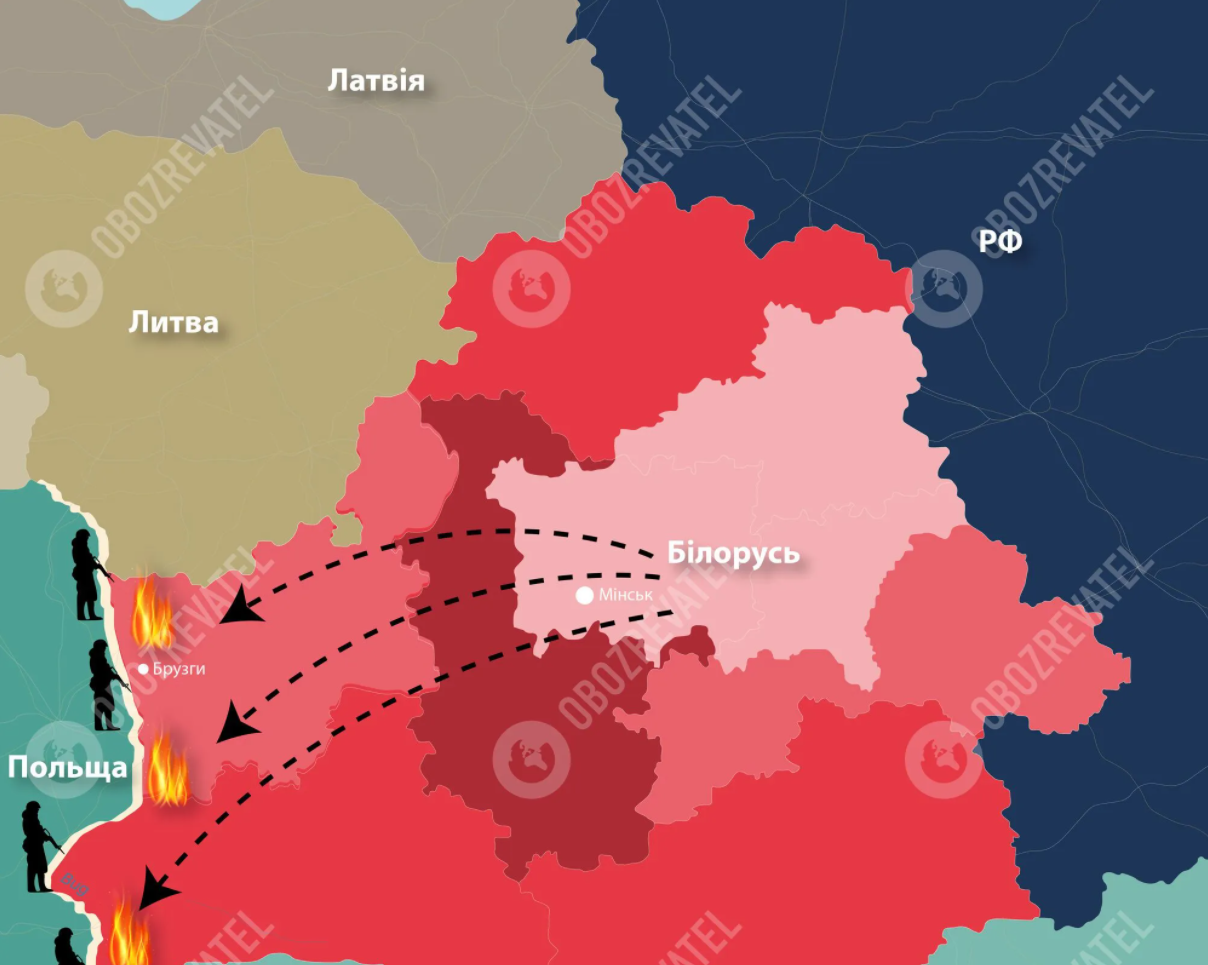 Ситуация на границе Беларуси и Польши.