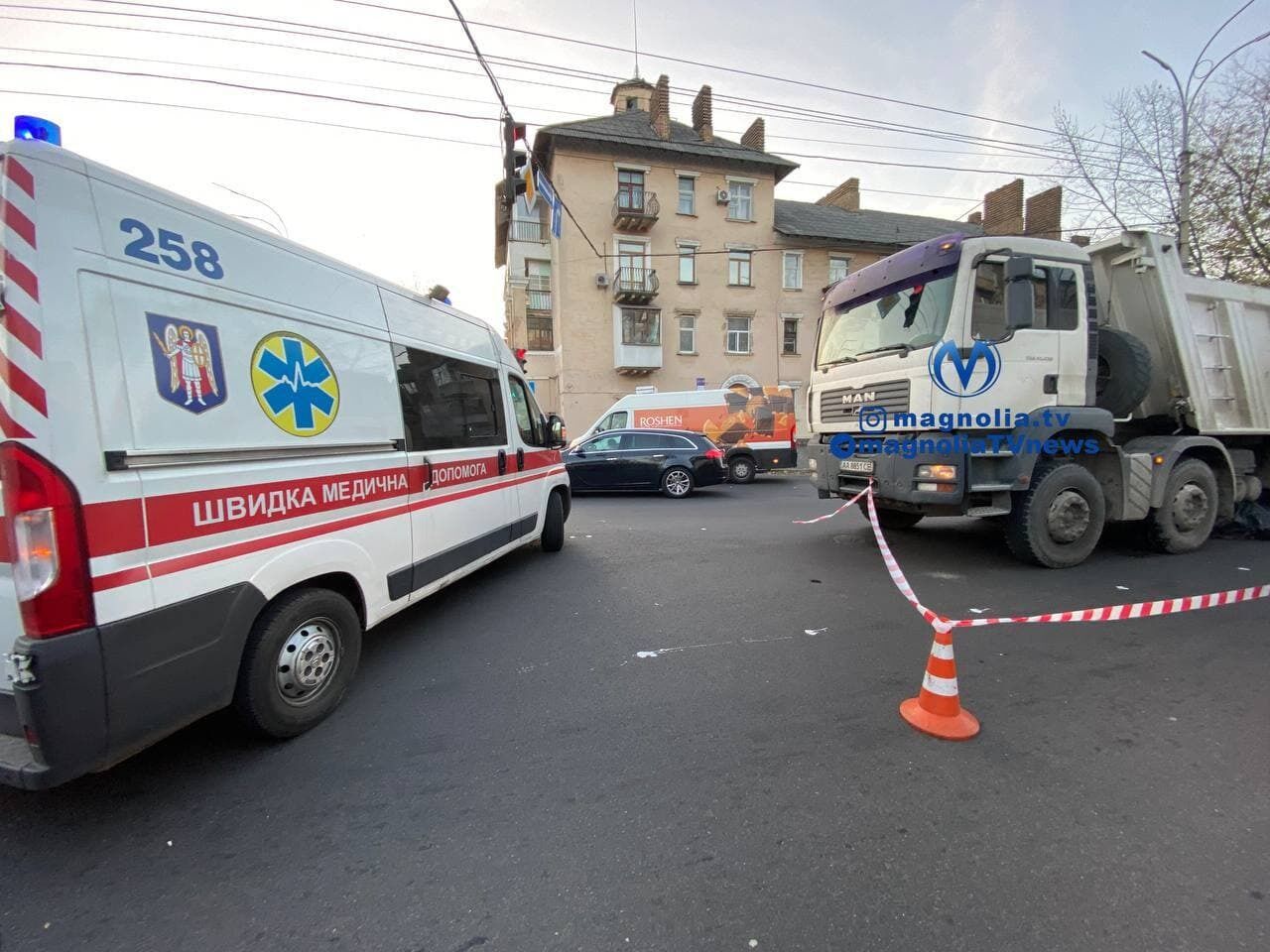 в Киеве под колесами грузовика погибла женщина 