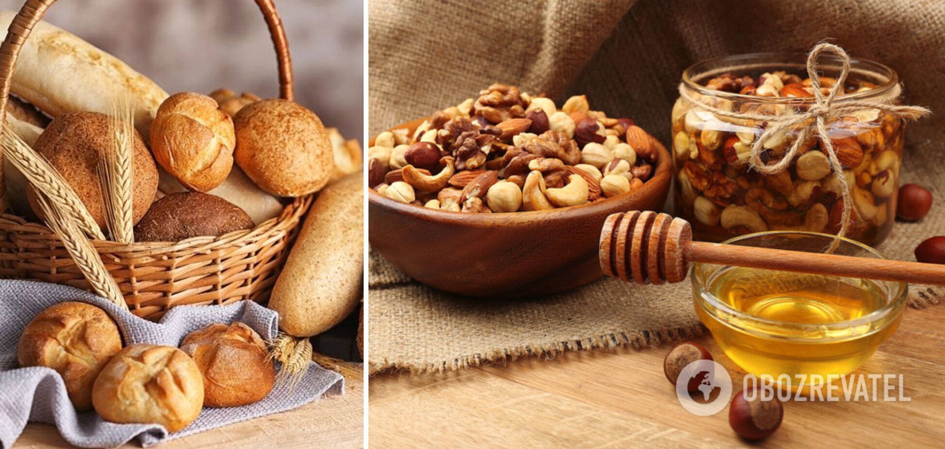 Орехи и мед для хлеба