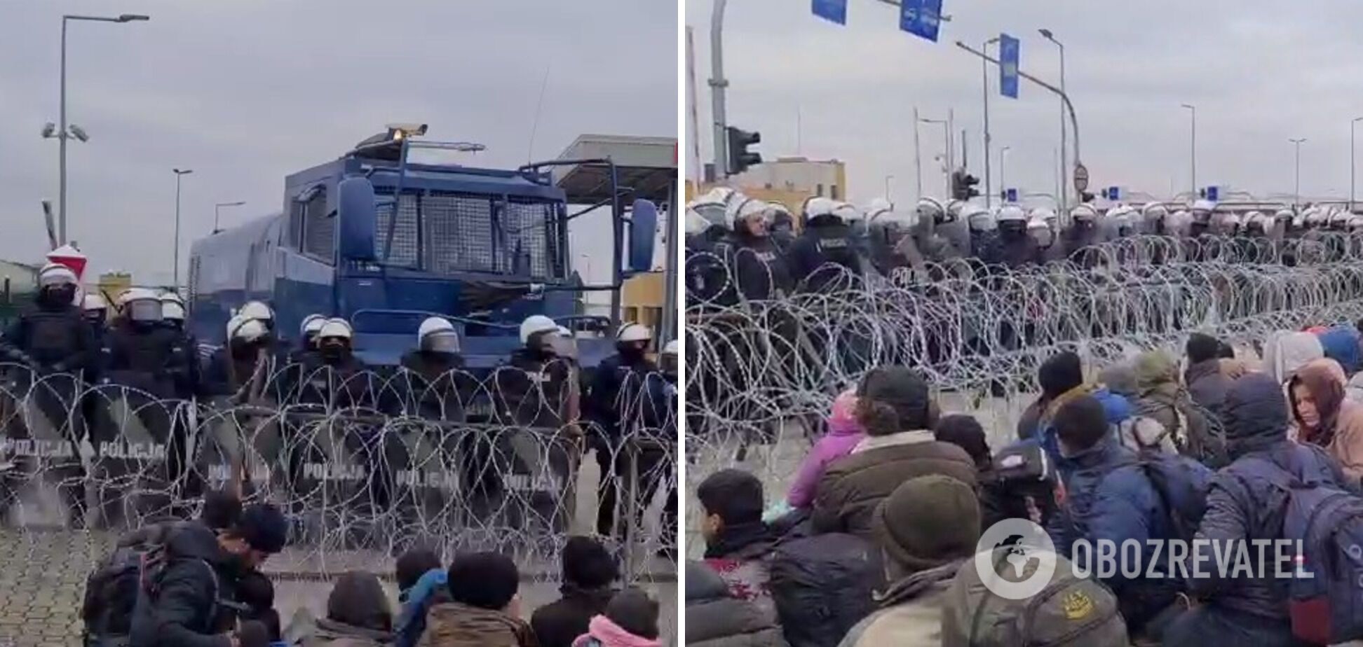 Полиция Польши выставила против мигрантов водометы