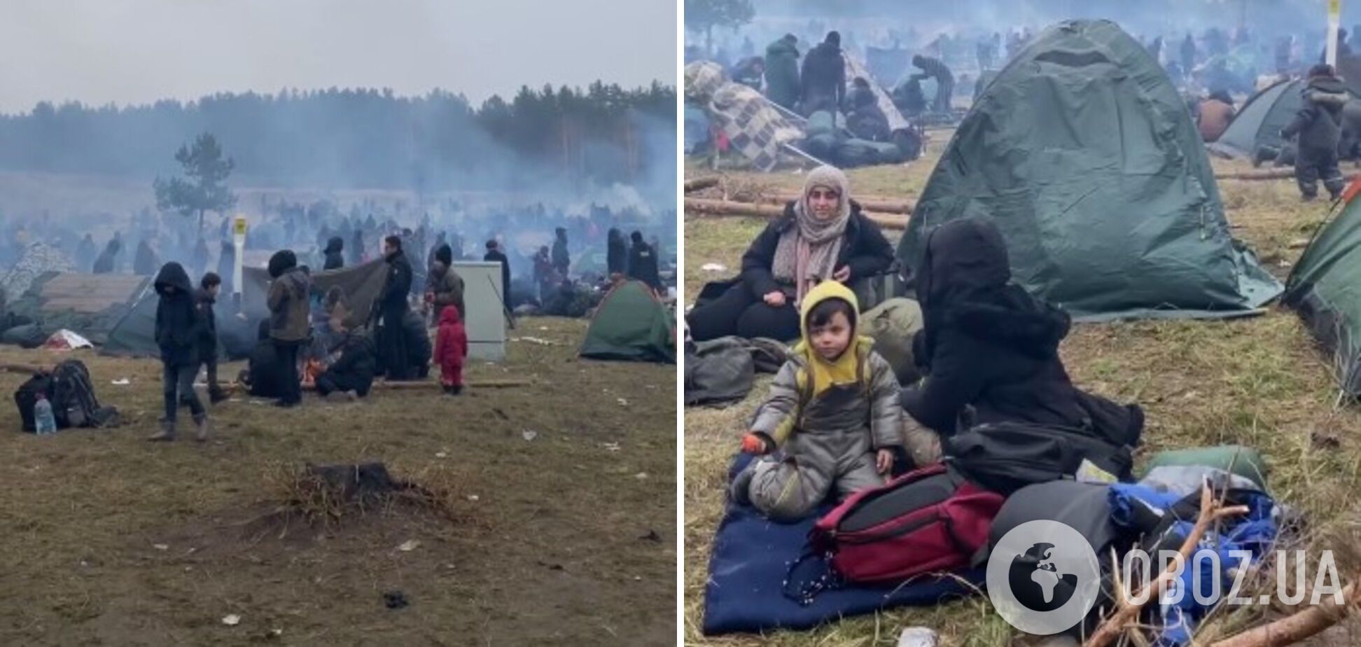 Біженці на білорусько-польському кордоні