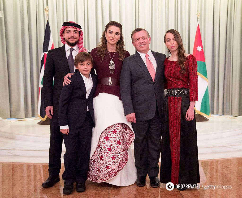 Королева Иордании Рания Аль-Абдулла эмир Катара Шейх Хамад бин Халифа Аль Тани и их дети.