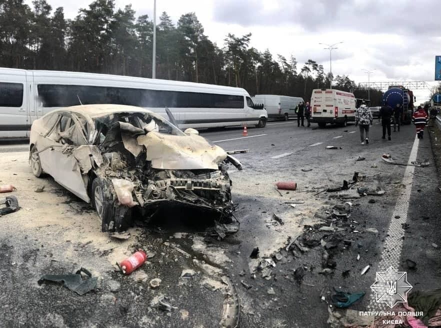 Авария произошла на Бориспольском шоссе.
