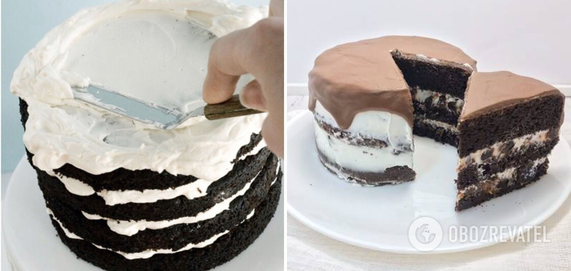 Процесс формирования торта