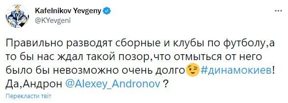 Думки Кафельнікова після матчу "Динамо" та "Баварії".