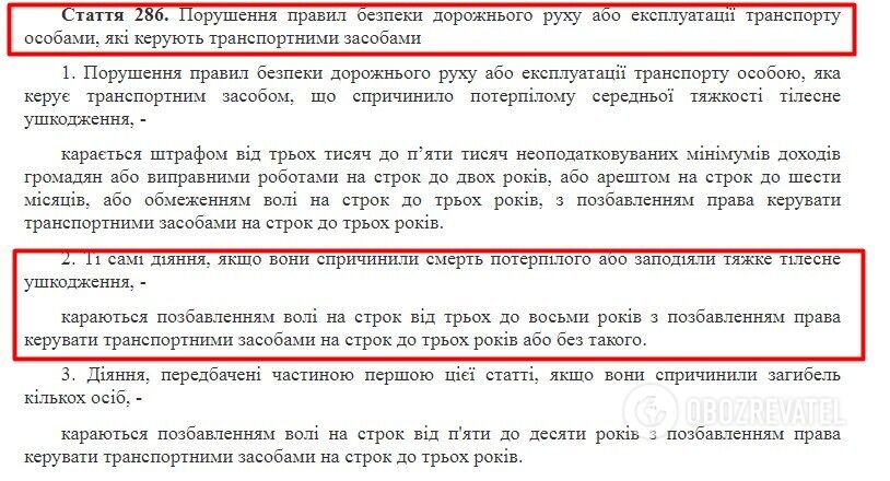 Винуватцеві ДТП загрожує до 8 років позбавлення волі.