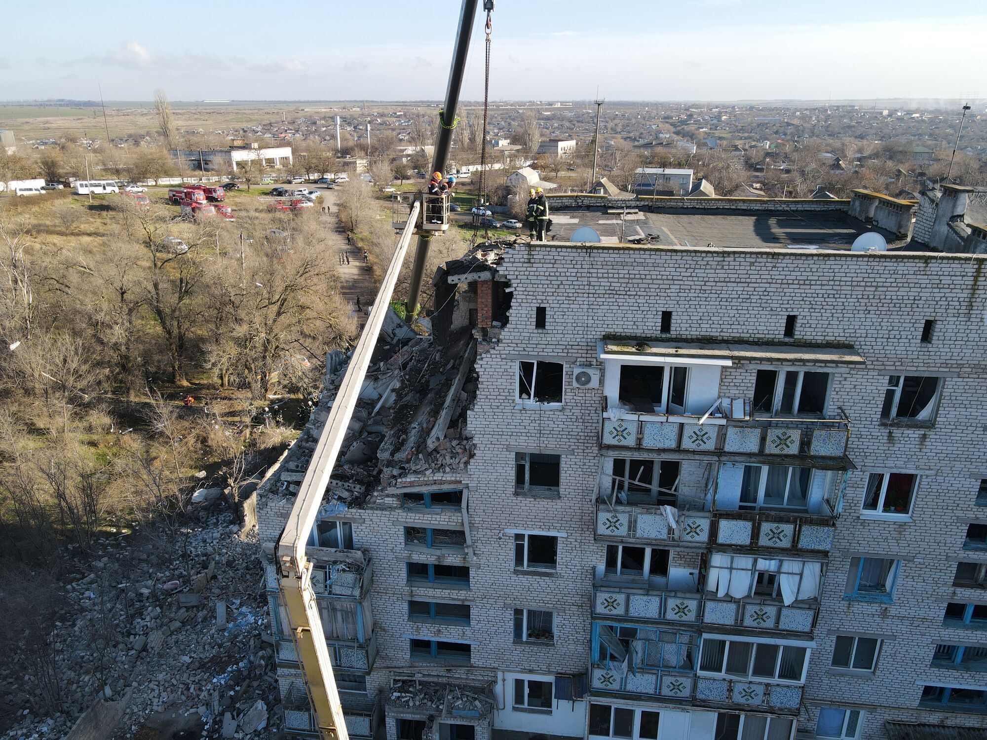Последствия взрыва дома в Новой Одессе.