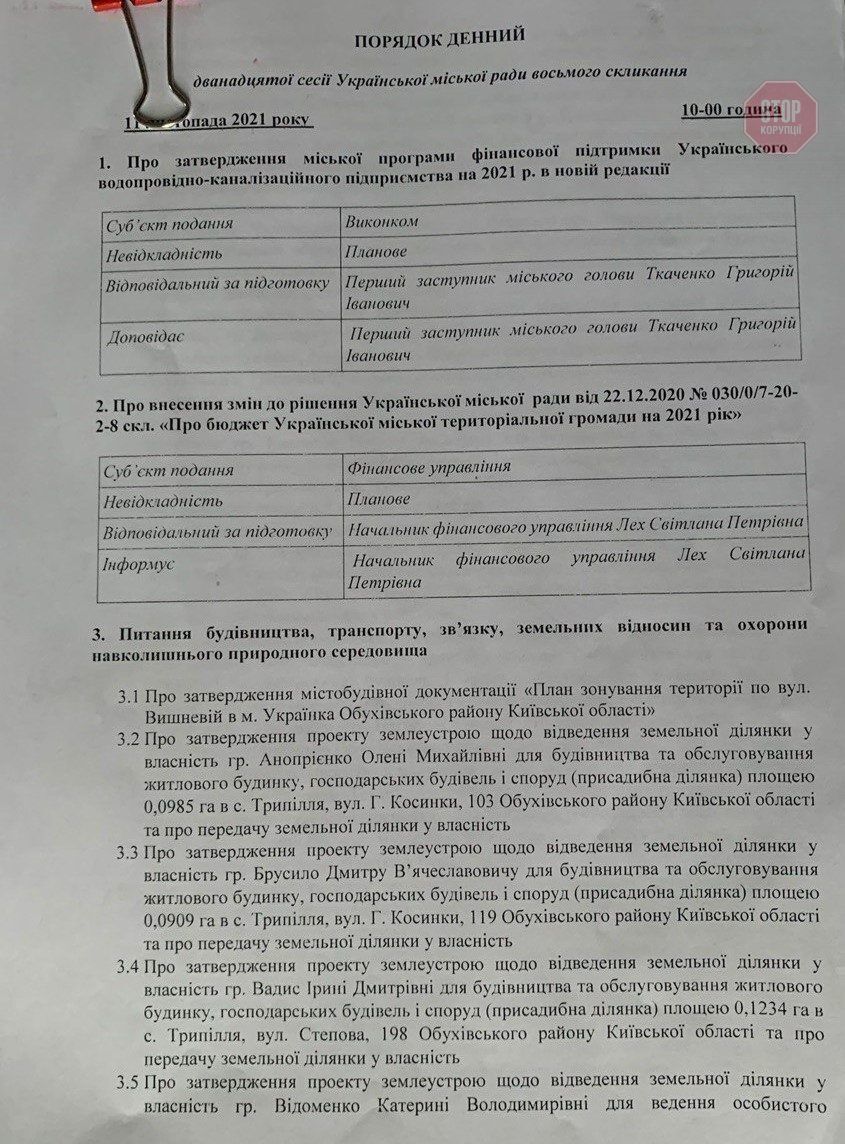 Депутаты должны рассмотреть вопрос о распределении земель Трипольской ТЭС