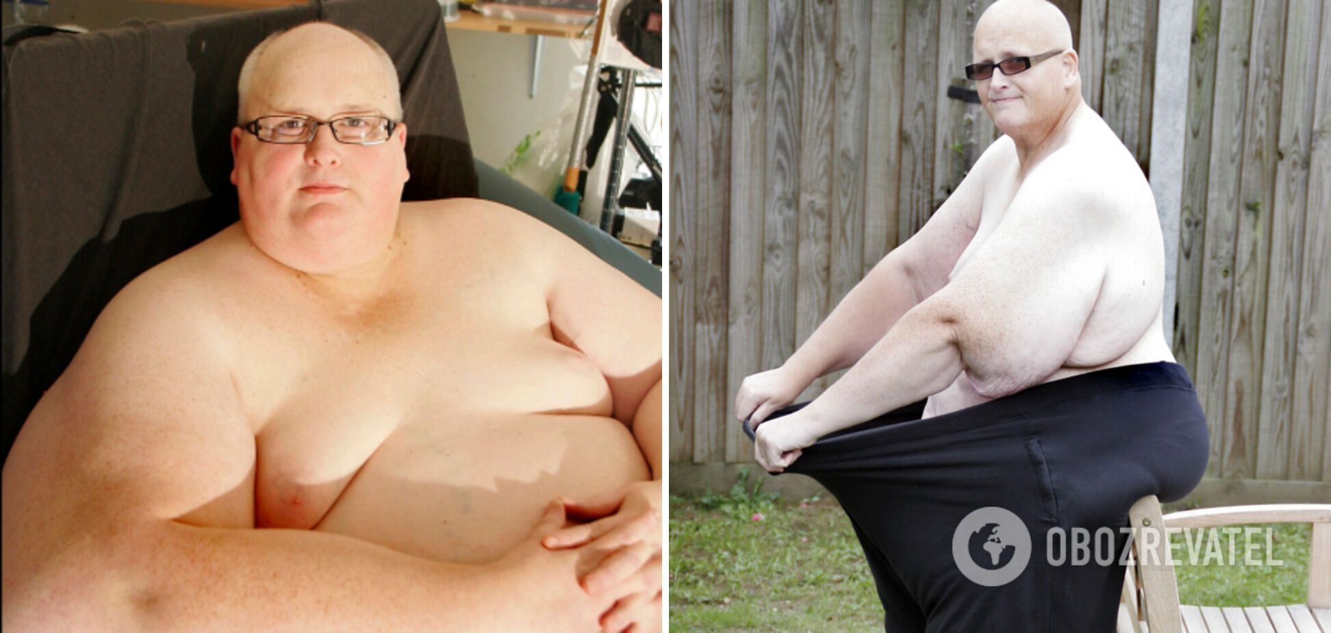 Пол Мейсон до і після схуднення