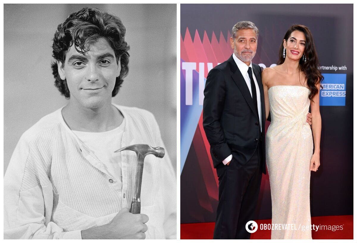 Джордж Клуни в 24 и 60 лет.