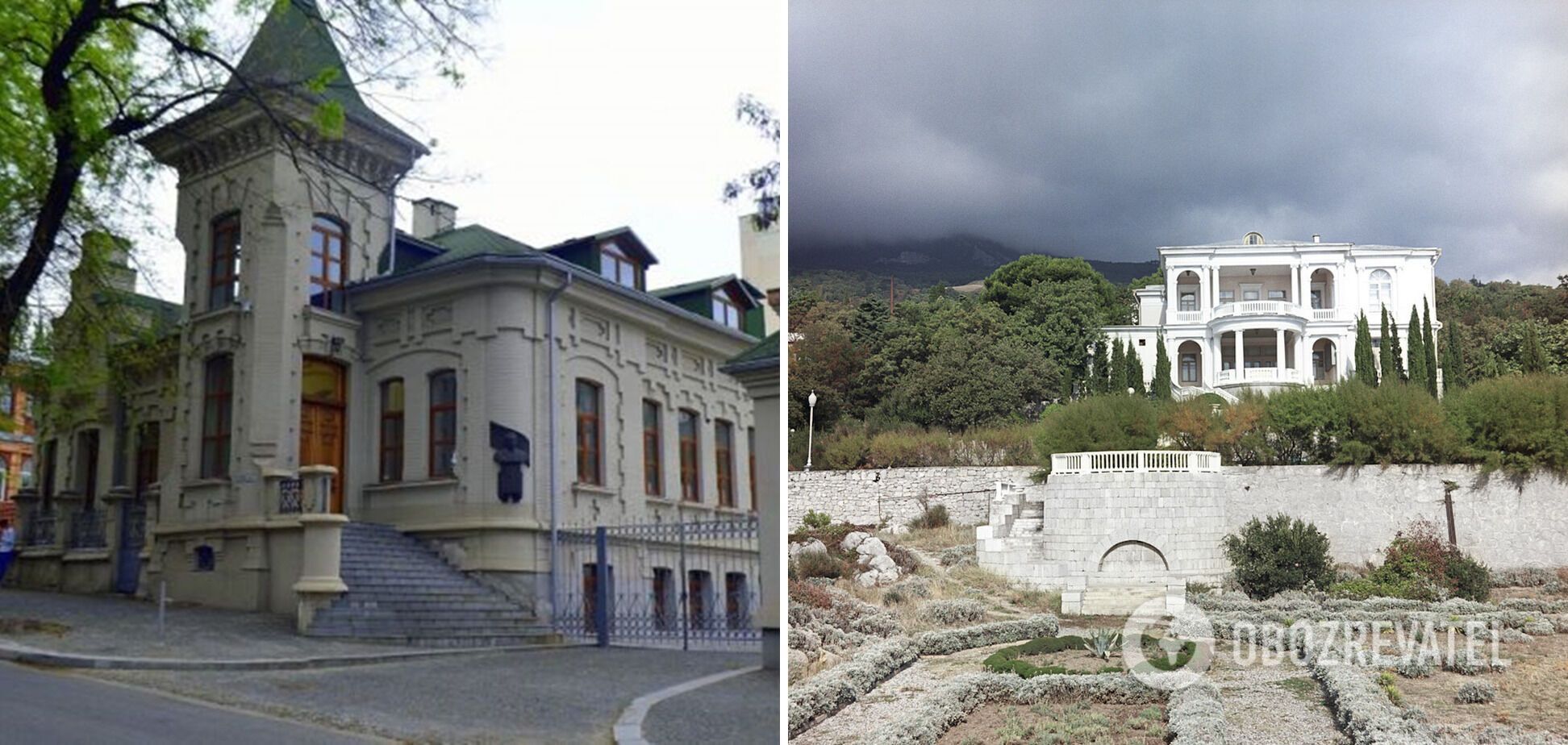 Зліва маєток Брежнєва у Дніпрі, а справа - дача в Криму